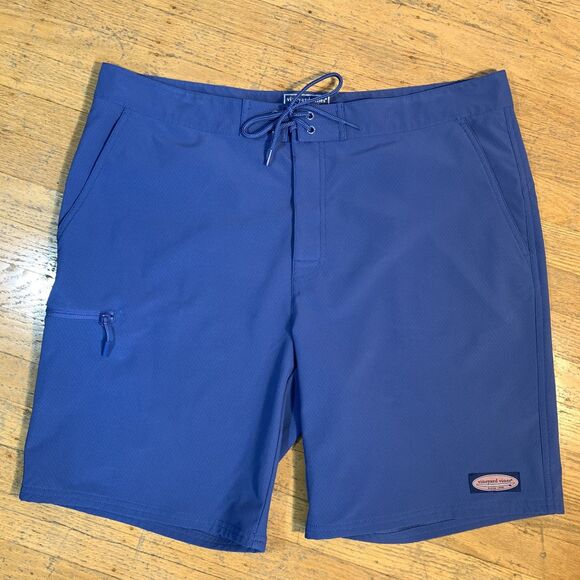 Vineyard Vines Board Shorts Mens 38 Performance Swimwear Trunks Moonshine Blue - Picture 1 of 9